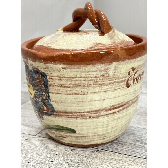 Wilder Redware CREAMER & SUGAR BOWL WITH LID Modern Farmhouse*Tiny Flaw Boho - Picture 13 of 16